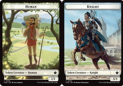 Human (3) // Knight (4) Token - Foil